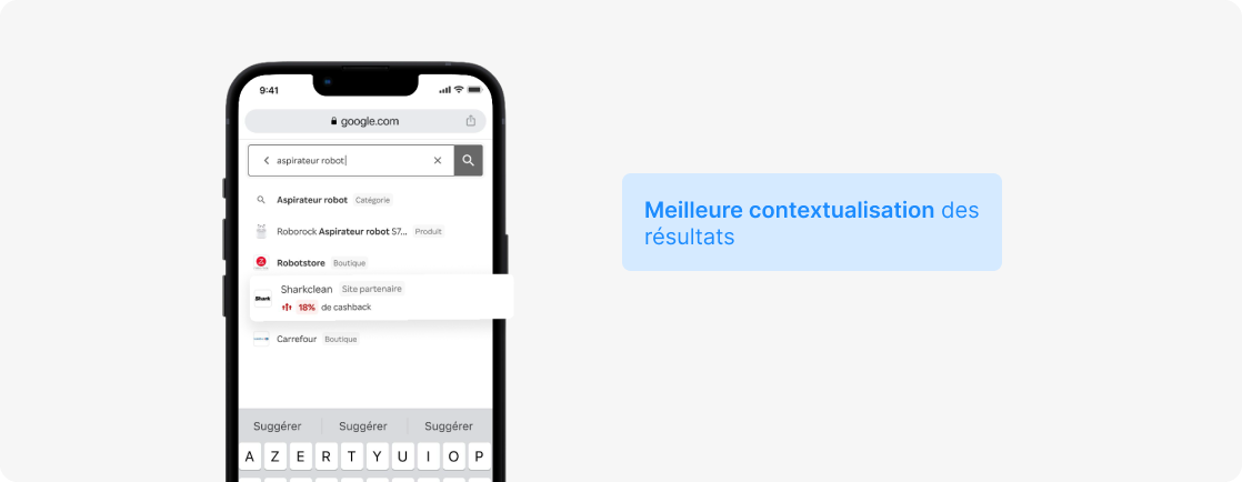 Mockup mobile du nouvel autosuggest